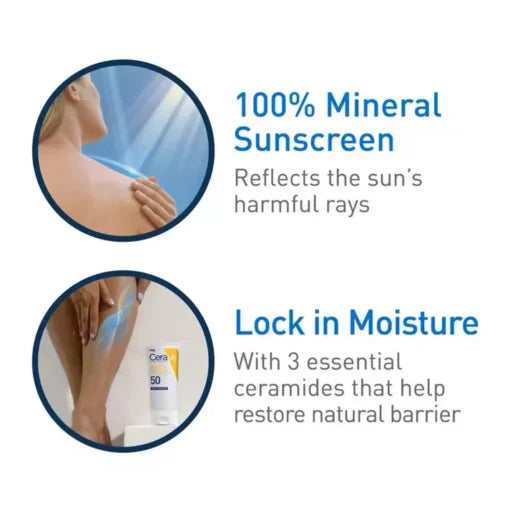 CeraVe Hydrating Mineral Sunscreen SPF 30 Face Lotion Sheer Tint